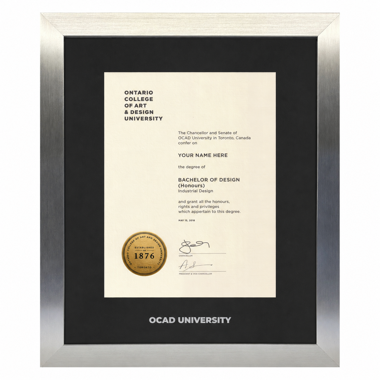 OCAD University Diploma Frame